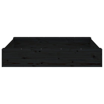 vidaXL Sandbox with Seats Black Square Solid Wood Pine