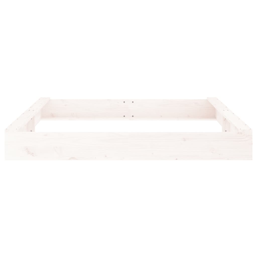 vidaXL Sandbox with Seats White Square Solid Wood Pine