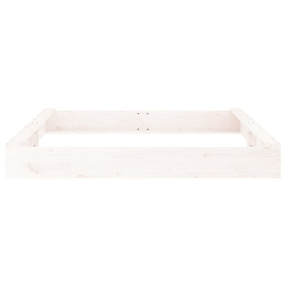vidaXL Sandbox with Seats White Square Solid Wood Pine
