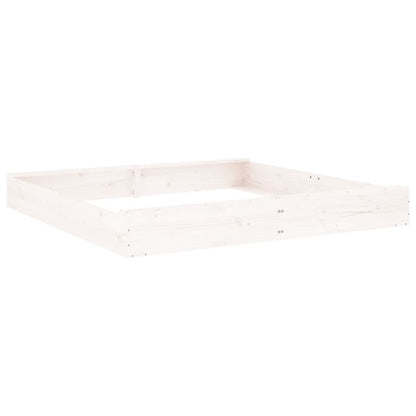 vidaXL Sandbox with Seats White Square Solid Wood Pine