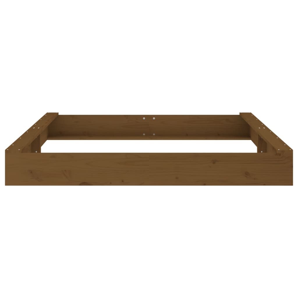 vidaXL Sandbox with Seats Honey Brown Square Solid Wood Pine