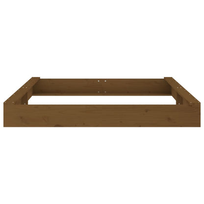 vidaXL Sandbox with Seats Honey Brown Square Solid Wood Pine