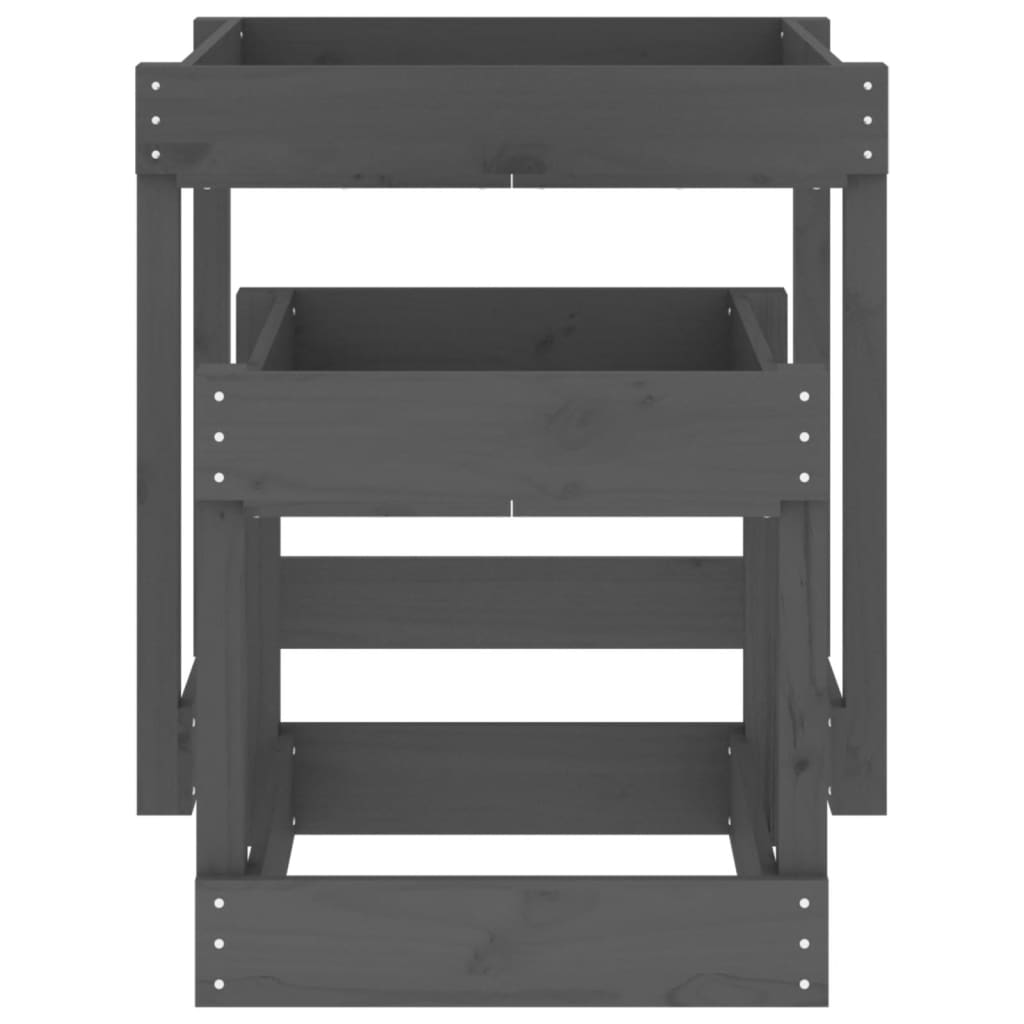 vidaXL Sand Tables 2 pcs Grey Solid Wood Pine