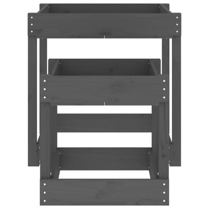 vidaXL Sand Tables 2 pcs Grey Solid Wood Pine