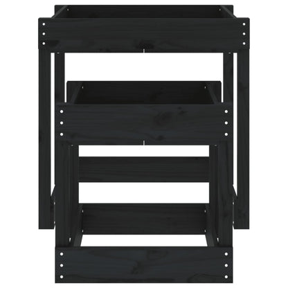 vidaXL Sand Tables 2 pcs Black Solid Wood Pine