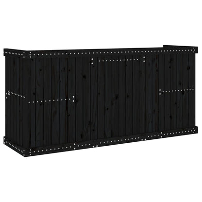 vidaXL Balcony Set 2-Seater Black Solid Wood Pine