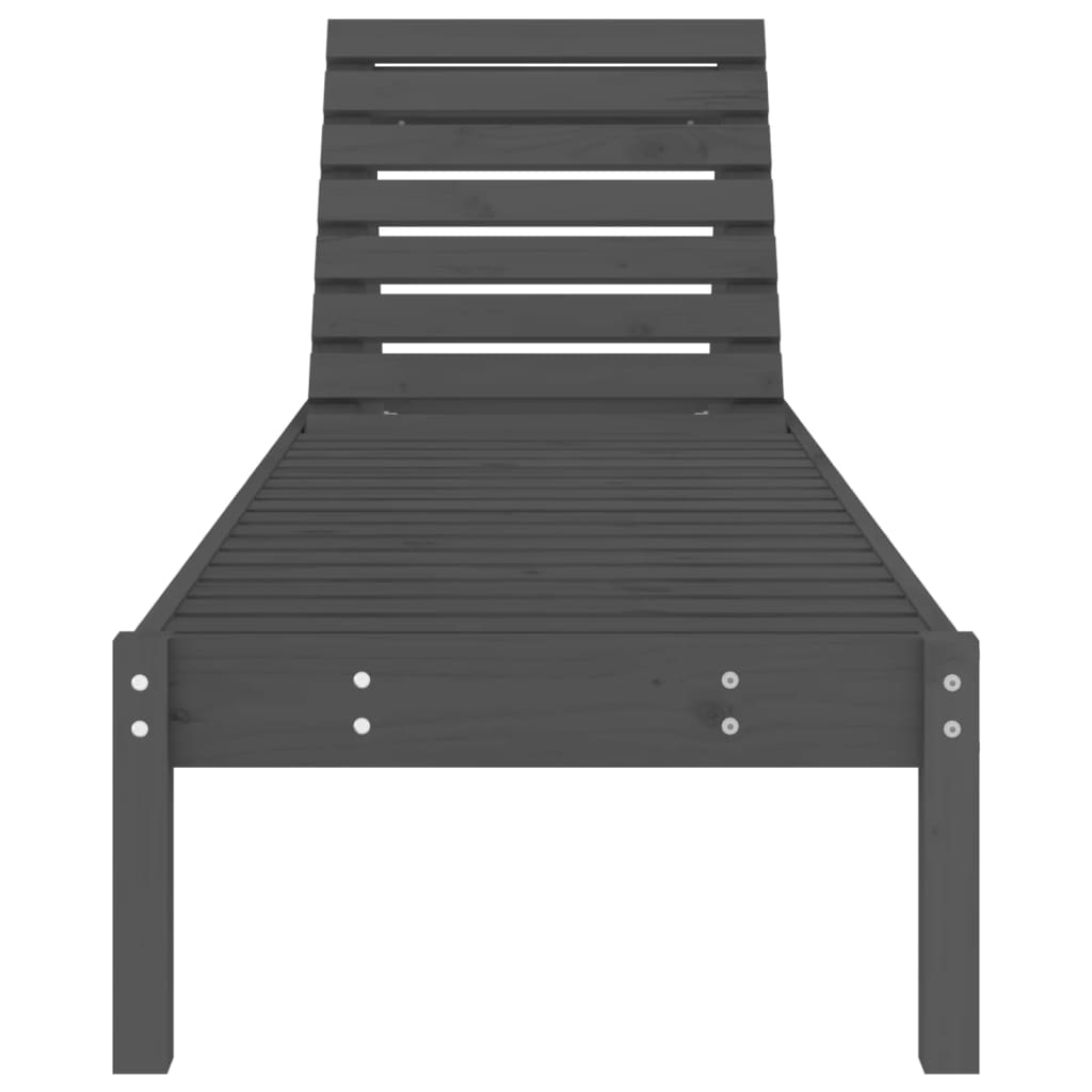 vidaXL Sun Lounger | Set of 2 | Grey | Solid Pine Wood | Large