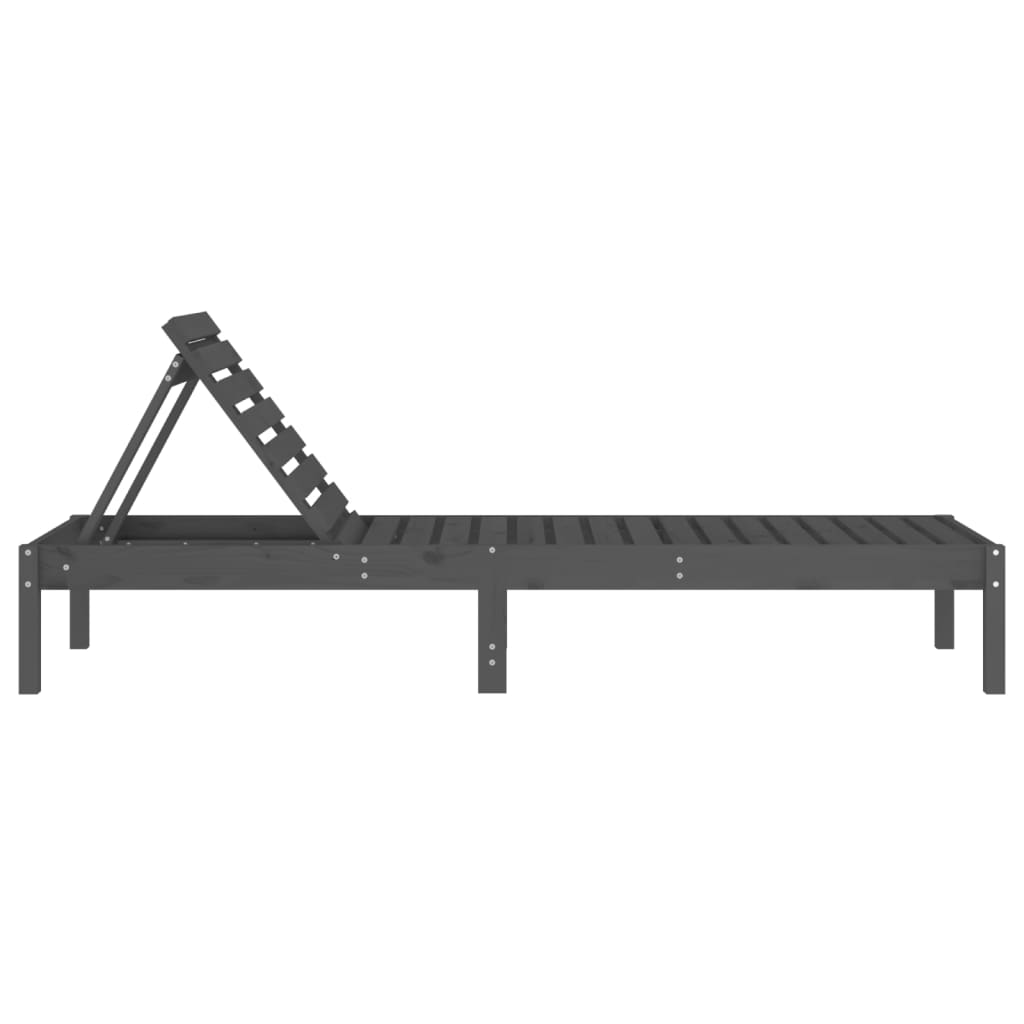 vidaXL Sun Lounger | Set of 2 | Grey | Solid Pine Wood | Large