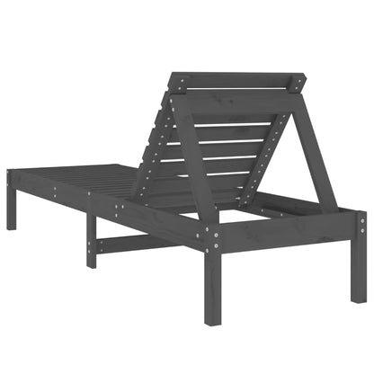 vidaXL Sun Lounger | Set of 2 | Grey | Solid Pine Wood | Large