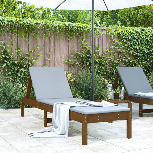 vidaXL Sun Lounger | Honey Brown | Solid Pine Wood | 199.5 x 60 x 74 cm
