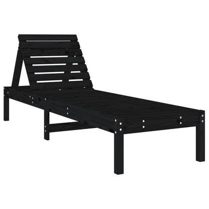 vidaXL Sun Lounger | Set of 2 | Black | Solid pine wood | Standard