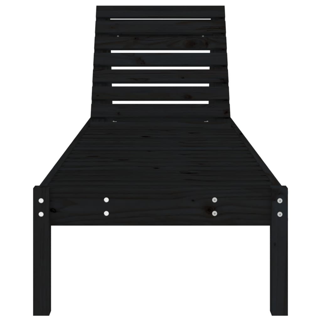 vidaXL Sun Lounger | Set of 2 | Black | Solid pine wood | Standard