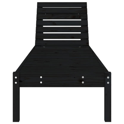 vidaXL Sun Lounger | Set of 2 | Black | Solid pine wood | Standard