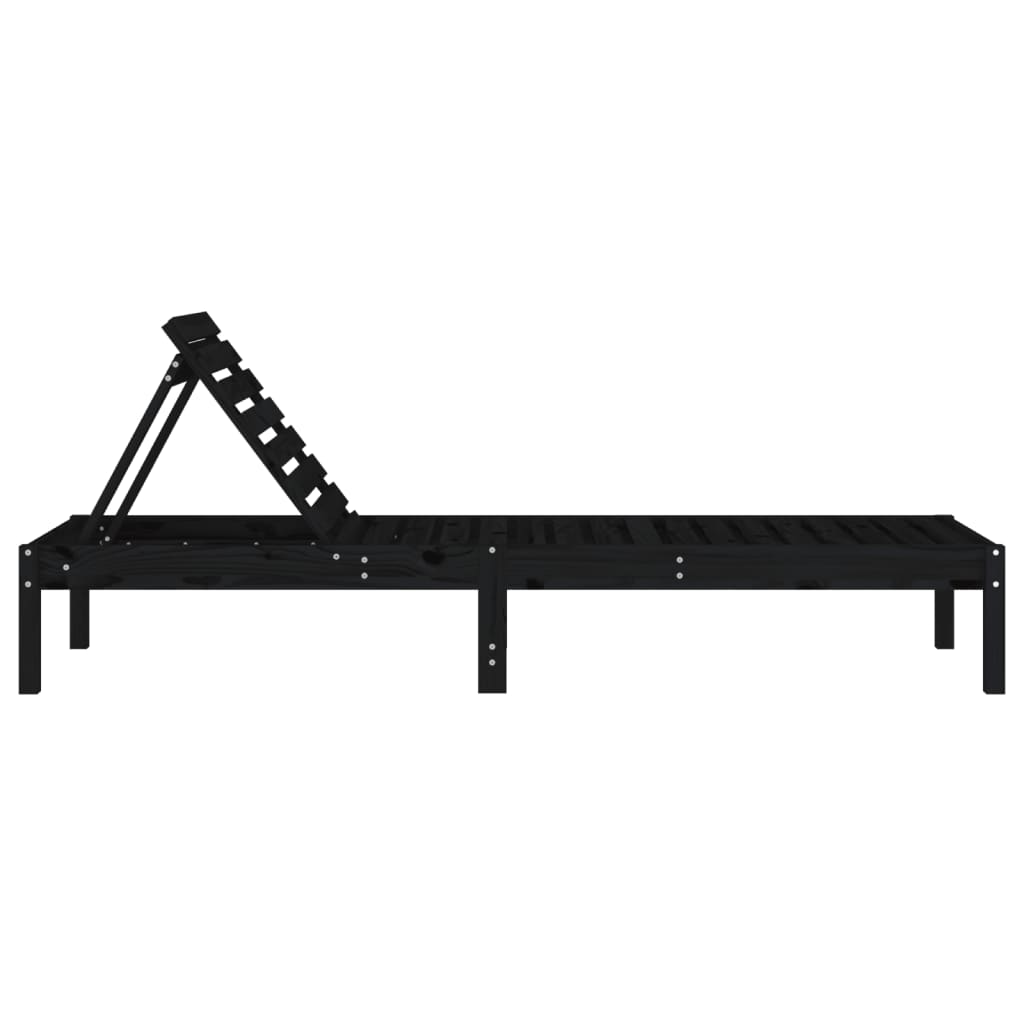 vidaXL Sun Lounger | Set of 2 | Black | Solid pine wood | Standard