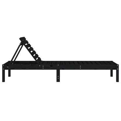 vidaXL Sun Lounger | Set of 2 | Black | Solid pine wood | Standard