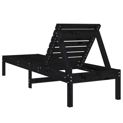 vidaXL Sun Lounger | Set of 2 | Black | Solid pine wood | Standard