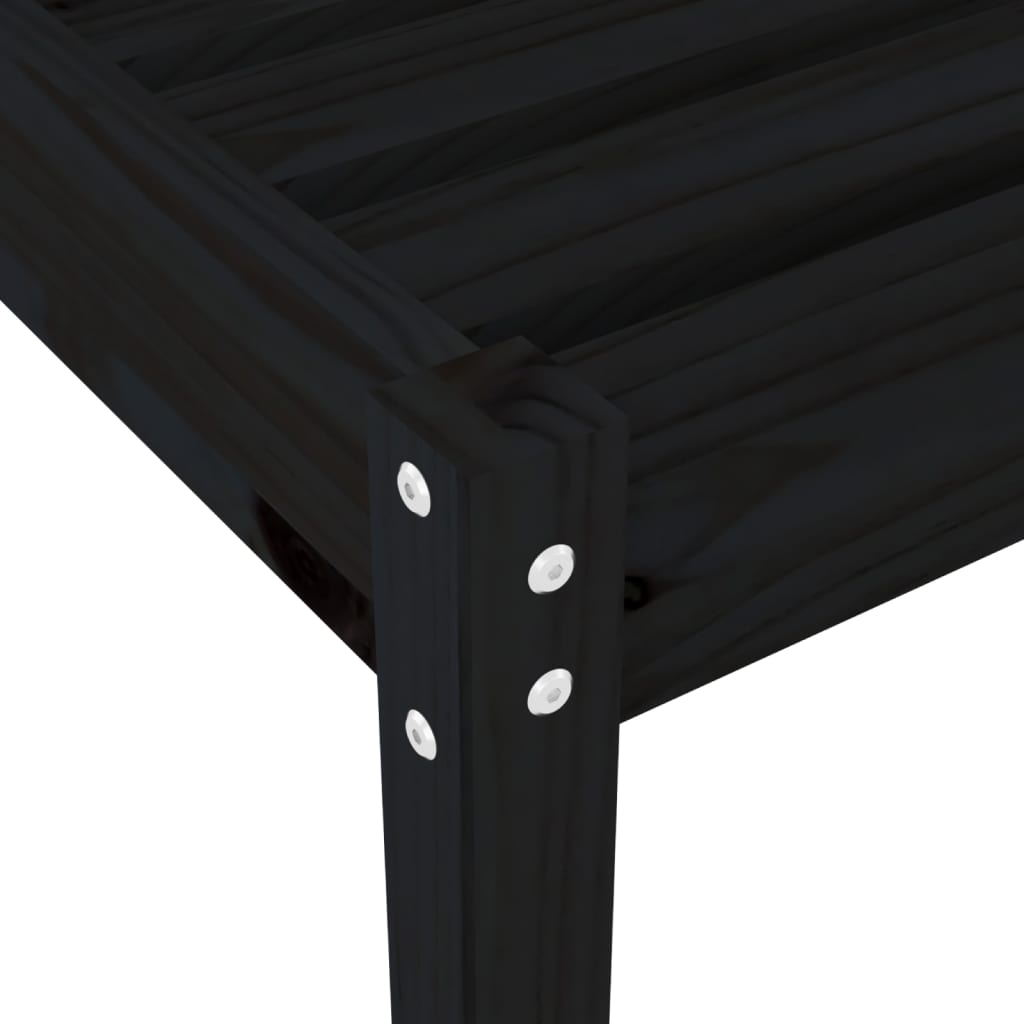 vidaXL Sun Lounger | Set of 2 | Black | Solid pine wood | Standard