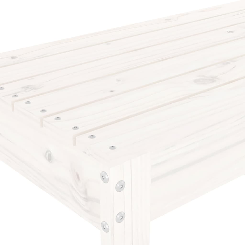 vidaXL Garden Bench | White | Solid Pine Wood | 2-Seater | Durable