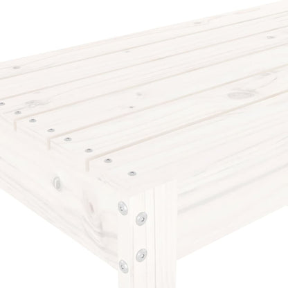 vidaXL Garden Bench | White | Solid Pine Wood | 2-Seater | Durable