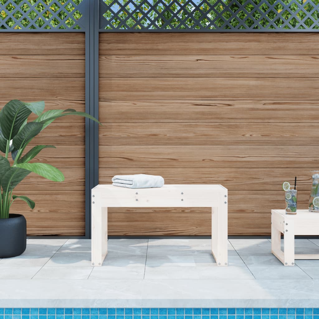 vidaXL Garden Bench | White | Solid Pine Wood | 2-Seater | Durable