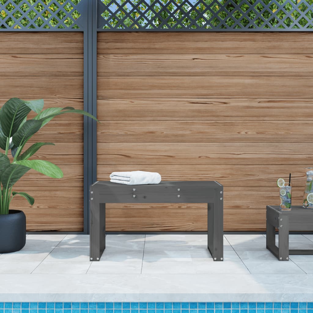 vidaXL Garden Bench Grey 80x38x45 cm Solid Wood Pine