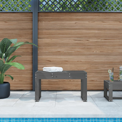 vidaXL Garden Bench Grey 80x38x45 cm Solid Wood Pine