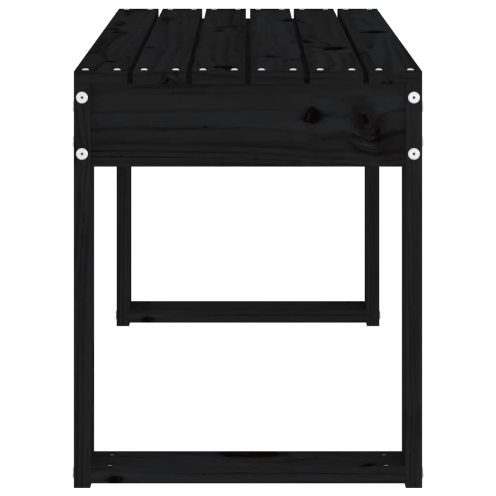 vidaXL Garden Bench Black 80x38x45 cm Solid Wood Pine