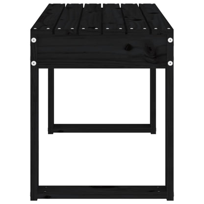vidaXL Garden Bench Black 80x38x45 cm Solid Wood Pine