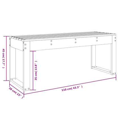 vidaXL Garden Bench Grey 110x38x45 cm Solid Wood Pine