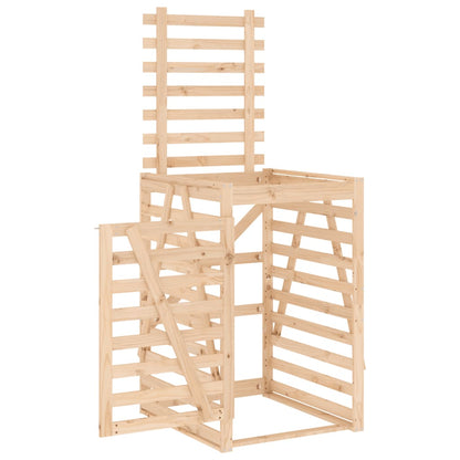 vidaXL Wheelie Bin Storage 84x90x128.5 cm Solid Wood Pine