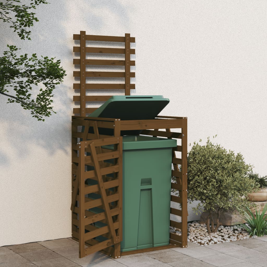 vidaXL Wheelie Bin Storage Honey Brown 84x90x128.5 cm Solid Wood Pine