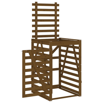 vidaXL Wheelie Bin Storage Honey Brown 84x90x128.5 cm Solid Wood Pine