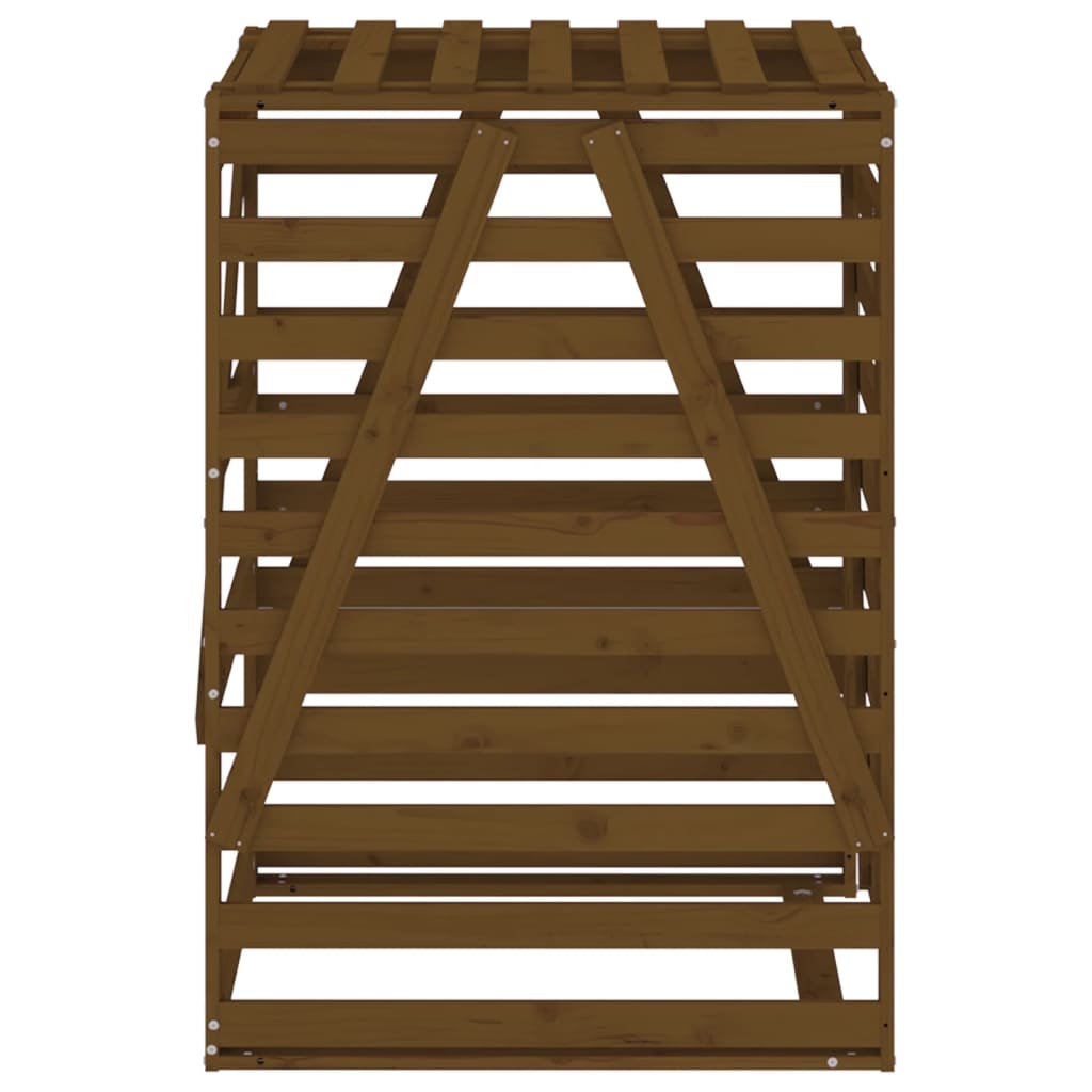 vidaXL Wheelie Bin Storage Honey Brown 84x90x128.5 cm Solid Wood Pine