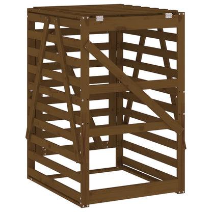 vidaXL Wheelie Bin Storage Honey Brown 84x90x128.5 cm Solid Wood Pine