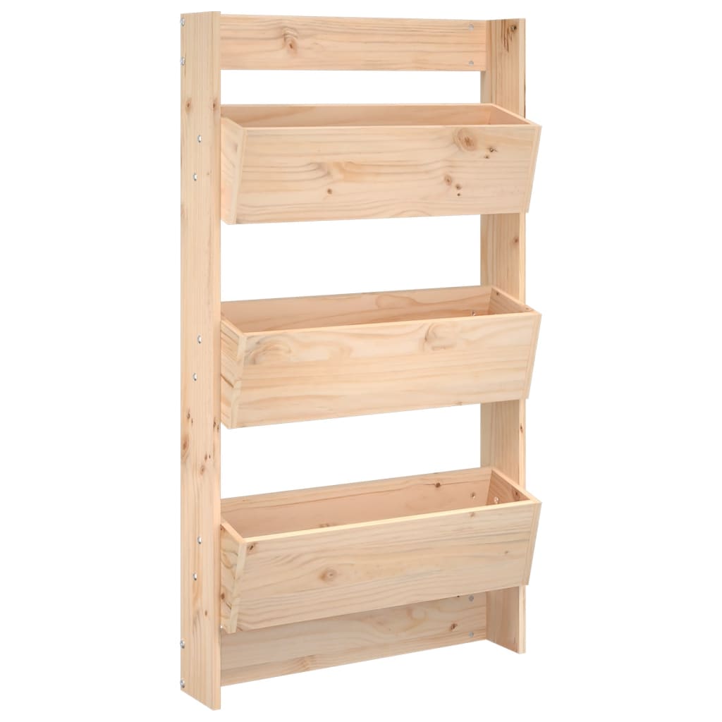 vidaXL Wall Planter 3-Tier 60x18.5x110 cm Solid Wood Pine