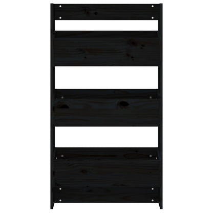 vidaXL Wall Planter 3-Tier 60x18.5x110 cm Black Solid Wood Pine