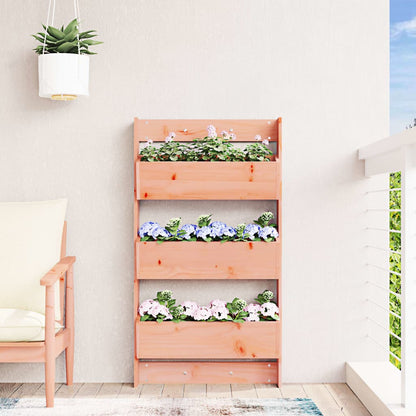 vidaXL Wall Planter 3-Tier 60x18.5x110 cm Solid Wood Douglas