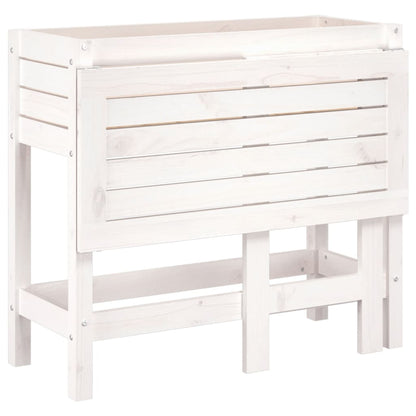 vidaXL Garden Planter with Folding Tabletop White Solid Wood Pine
