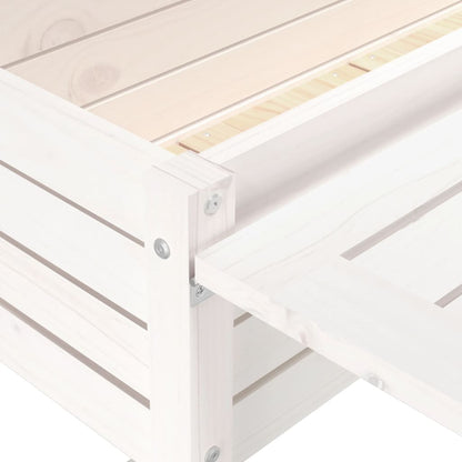 vidaXL Garden Planter with Folding Tabletop White Solid Wood Pine