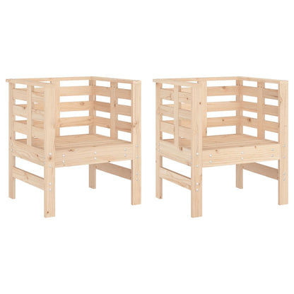 vidaXL Garden Chairs 2 pcs 61.5x53x71 cm Solid Wood Pine
