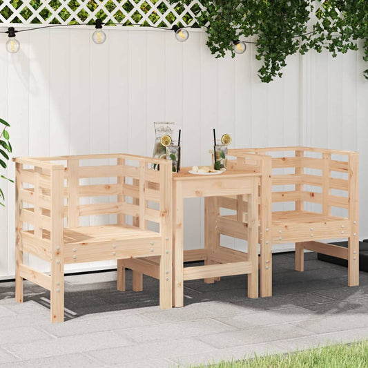 vidaXL Garden Chairs 2 pcs 61,5x53x71 cm Solid Wood Pine