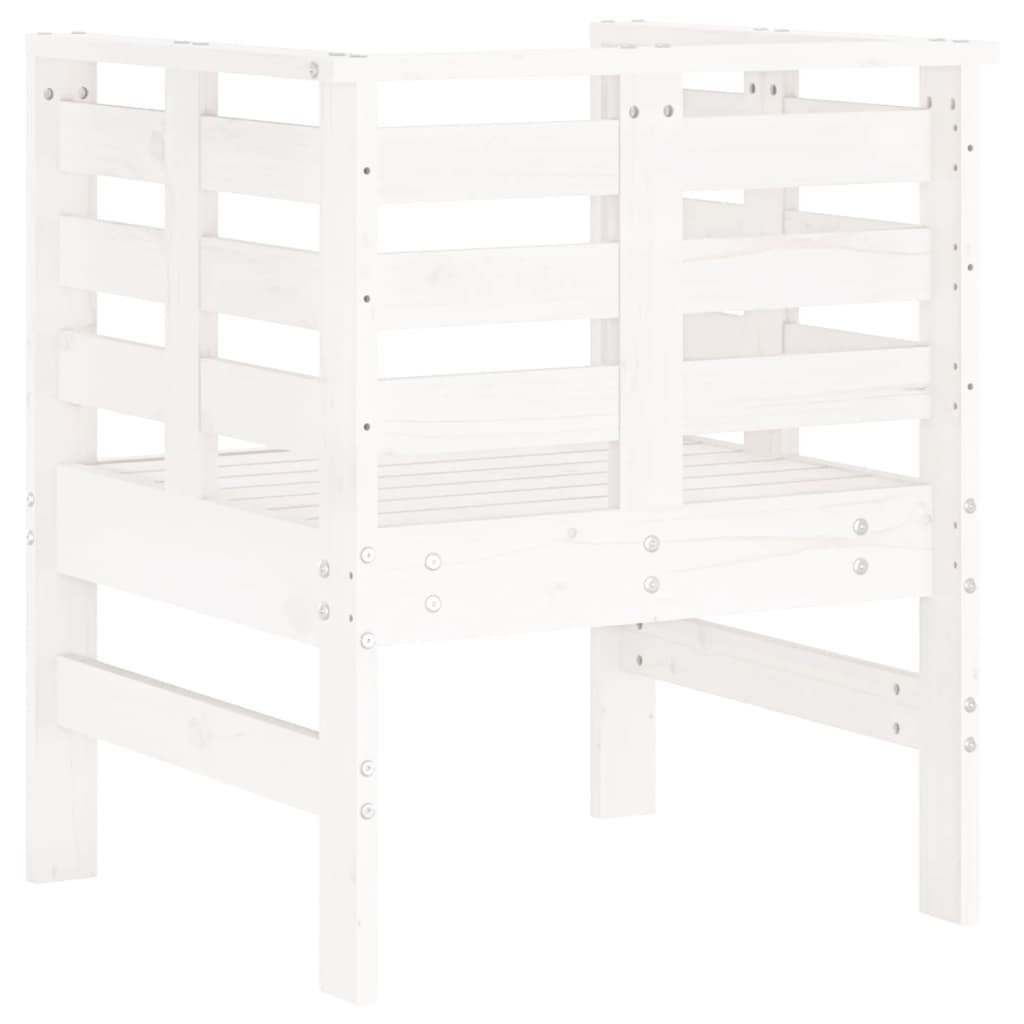vidaXL Garden Chairs 2 pcs White 61.5x53x71 cm Solid Wood Pine