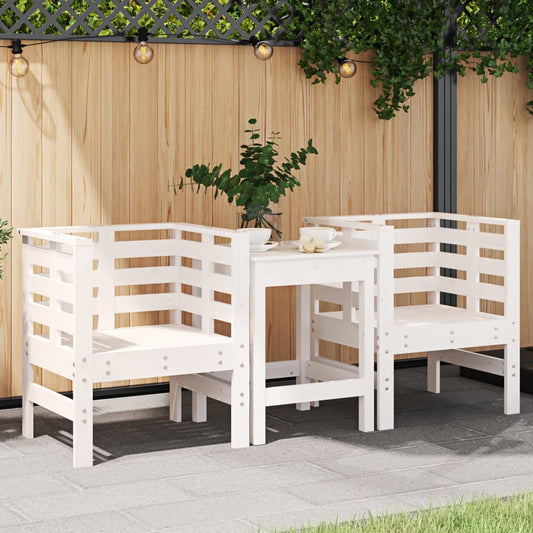 vidaXL Garden Chairs 2 pcs White 61,5x53x71 cm Solid Wood Pine