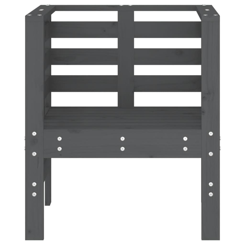 vidaXL Garden Chairs 2 pcs Grey 61.5x53x71 cm Solid Wood Pine