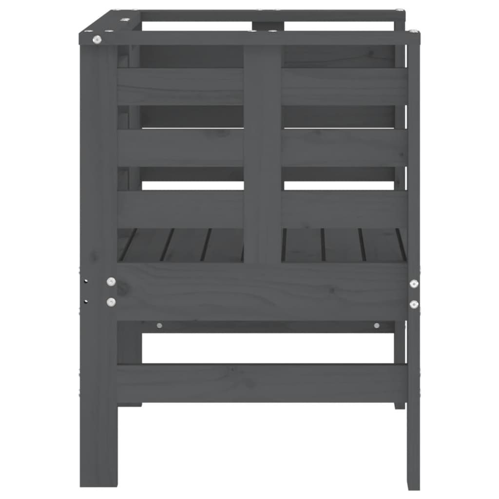vidaXL Garden Chairs 2 pcs Grey 61.5x53x71 cm Solid Wood Pine