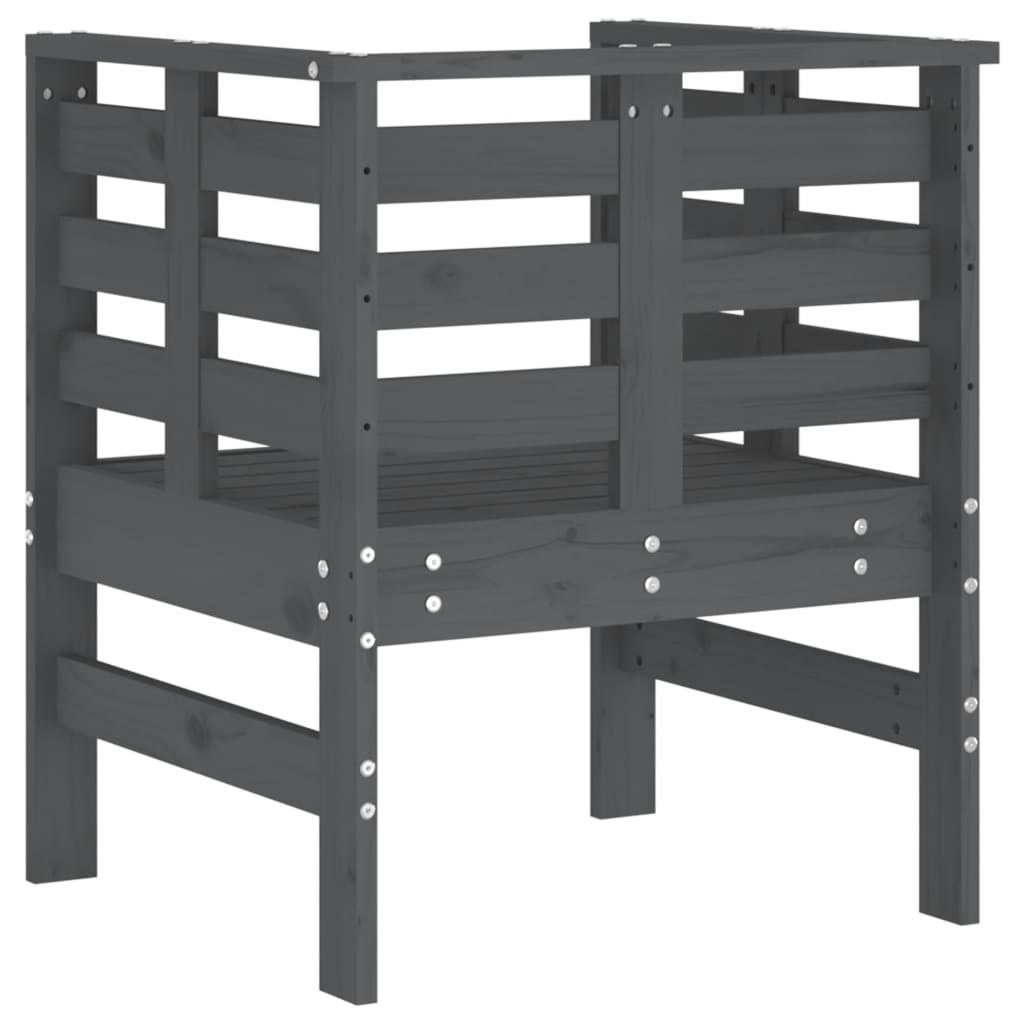 vidaXL Garden Chairs 2 pcs Grey 61.5x53x71 cm Solid Wood Pine