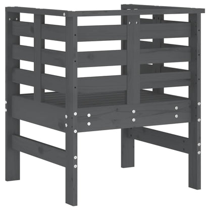 vidaXL Garden Chairs 2 pcs Grey 61.5x53x71 cm Solid Wood Pine