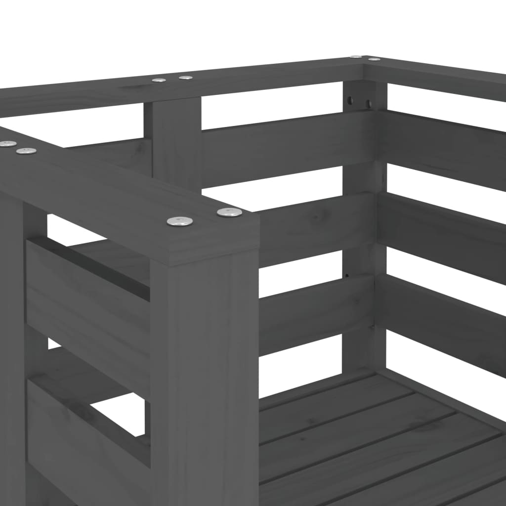 vidaXL Garden Chairs 2 pcs Grey 61.5x53x71 cm Solid Wood Pine