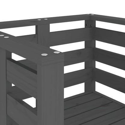 vidaXL Garden Chairs 2 pcs Grey 61.5x53x71 cm Solid Wood Pine