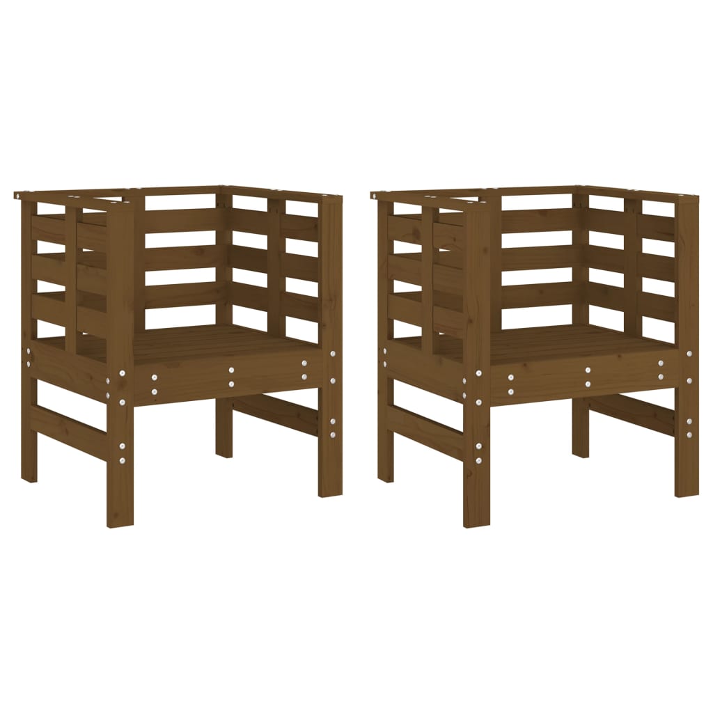 vidaXL Garden Chairs 2 pcs Honey Brown 61.5x53x71 cm Solid Wood Pine